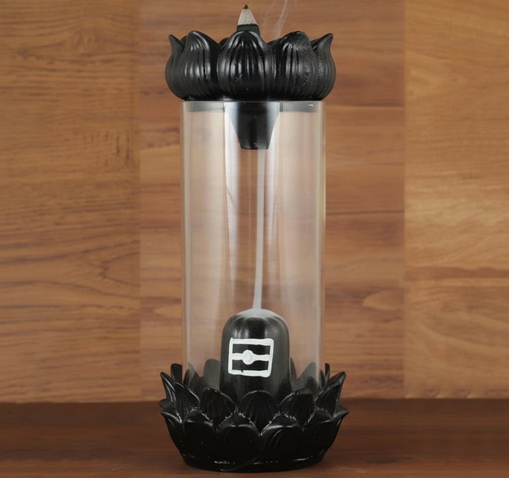 Shivlinga Smoke Backflow Decorative Polyresin Incense Holder with 20 Back Flow Incense Cone